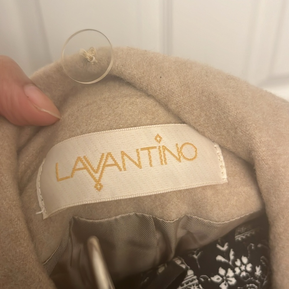 Lavantino tan wool  long trench coat - Picture 8 of 9